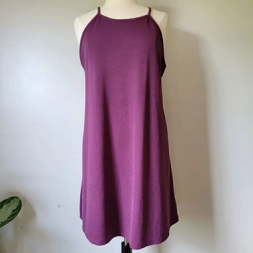 EUC WALLFLOWER PURPLE HIGH NECK HALTER SWING DRESS SIZE XXL